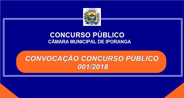 CONVOCAÇÃO CONCURSO PÚBLICO 001/2018